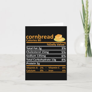 Carte Cornbread Nutrition Alimentation Thanksgiving Cost