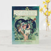 Carte Corne Shamrock de la harpe Leprechaun (Fleur jaune)