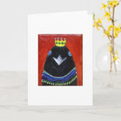 Carte corneille de mardi gras (Fleur jaune)