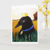 Carte Corneille de ruban bleu (Fleur jaune)