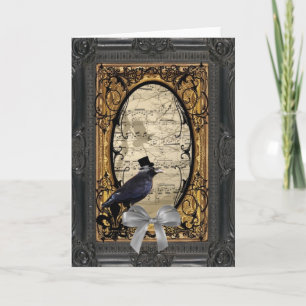 Carte Corneille mariage gothique vintage amusant