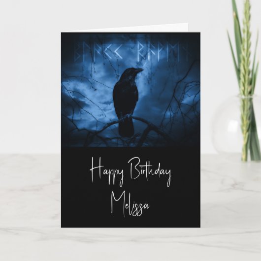 Carte Corneille noire avec runes style gothique foncé (Devant)