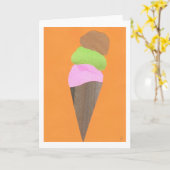 Carte Cornet de crème glacée (Fleur jaune)