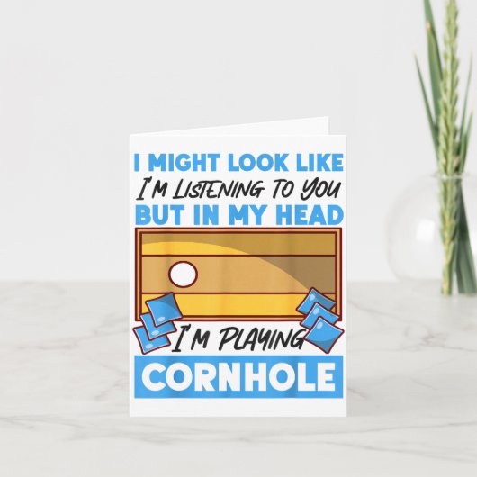 Carte Cornhole Team Bean Bag Player Champ I Might Look L (Devant)