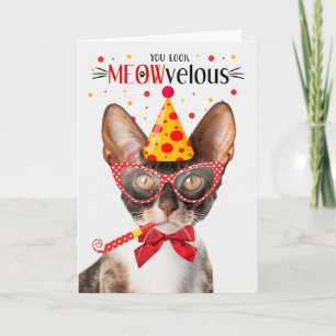 Carte Cornish Rex Cat MEOWvelous Anniversaire