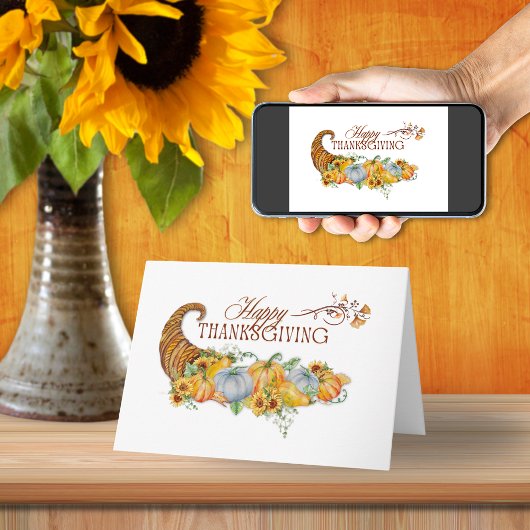 Carte Cornucopia de la fête de Thanksgiving