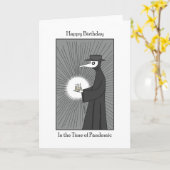 Carte Corona Virus COVID Pandemic Anniversaire Peste Doc (Fleur jaune)