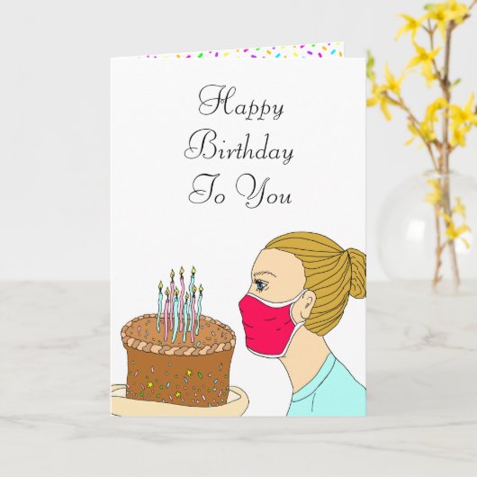 Carte Coronavirus Birthday (Fleur jaune)