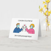 Carte Coronavirus Félicitations à Votre Fiançailles. (Fleur jaune)