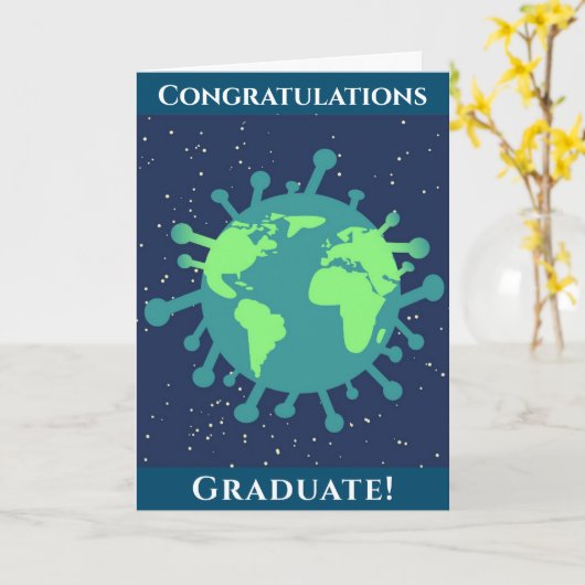 Carte Coronavirus Graduation Class of 2021 Graduate (Fleur jaune)