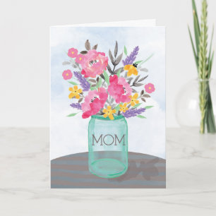Carte Coronavirus Maman Fête des Mères Jar Vase avec Fle