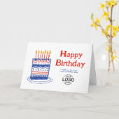 Carte Corporate Logo Fun Simple Cake Business Birthday (Fleur jaune)