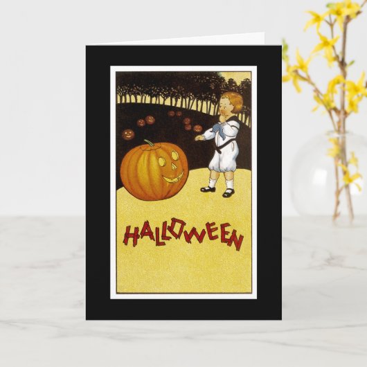 Carte Correction o'Lantern Halloween de citrouille de (Fleur jaune)