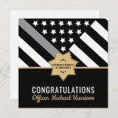 Carte Corrections Officer Thin Silver Line Graduation (Devant / Derrière)