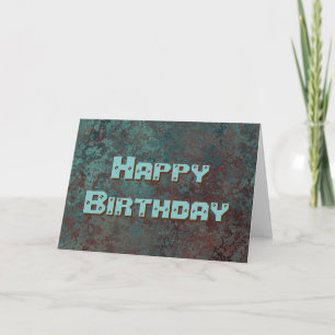 Carte Corrosion "cuivre" imprimé Joyeux anniversaire