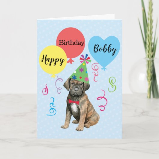 Carte Corso Cane Balloons Anniversaire (Devant)