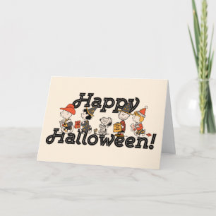 Carte Cortège joyeux d'Halloween de la bande de Peanuts