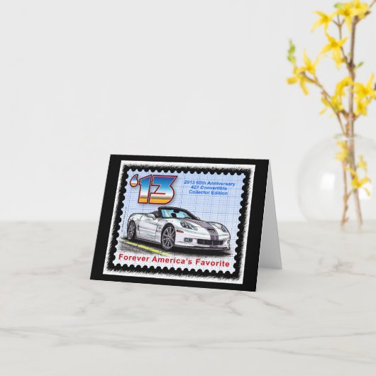 Carte Corvette 60e anniversaire 2013 Convertible (Fleur jaune)