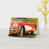Carte Corvette classique Chevy (Fleur jaune)