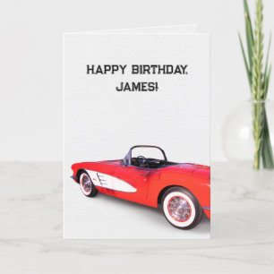 Carte Corvette rouge et blanche 1960