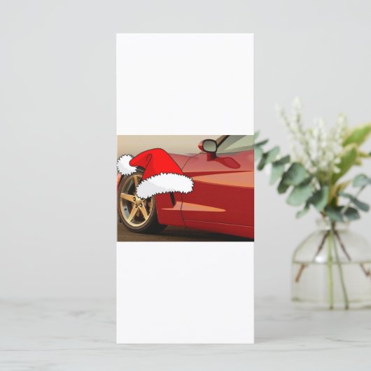 Carte Corvette rouge Noël (Debout devant)