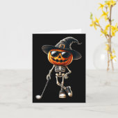 Carte Cos de golf de citrouille de golf squelette Hallow (Fleur jaune)