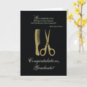 Carte Cosmetology School Graduation Félicitations Gold (Fleur jaune)