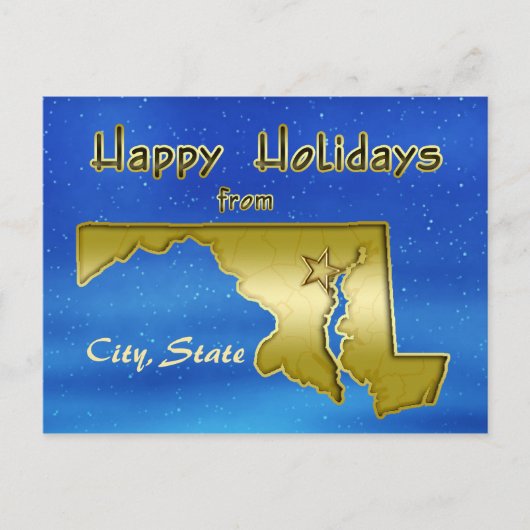 Carte Cosmic Blue Sky Maryland personnalisée (Devant)