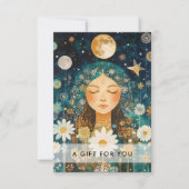 Carte Cosmic Girl Boho Moon Code QR Certificat Cadeau (Devant)