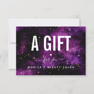 Carte Cosmic Purple Galaxy Night Salon de beauté Étincel