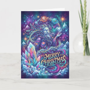 Carte Cosmic Winter Wizard Joyeux Noël