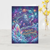 Carte Cosmic Winter Wizard Joyeux Noël (Fleur jaune)