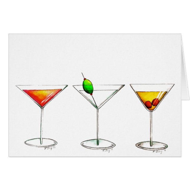 Carte Cosmopolite Martini Manhattan Cocktail (Devant horizontal)