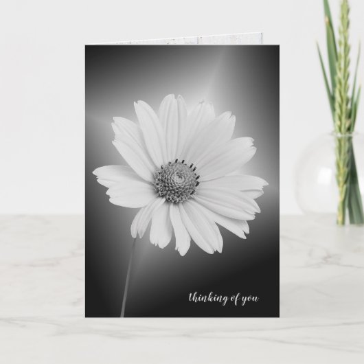 Carte cosmos blanc éclatant vous pensant (Devant)