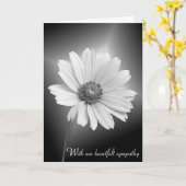 Carte Cosmos blanc sympathique sur noir (Fleur jaune)