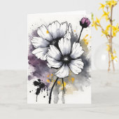 Carte Cosmos - Fleurs aquarelles (Fleur jaune)