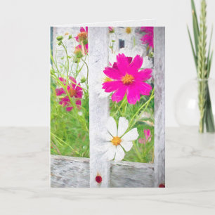 Carte Cosmos Garden et Fence pensant à vous