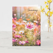 Carte Cosmos rose d'été pour la sympathie (Fleur jaune)