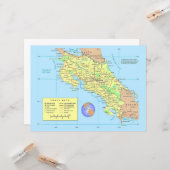 Carte COSTA RICA Map Card (Devant/Arrière en situation)