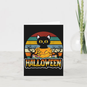 Carte Costume amusant et effrayant de chat noir pour Hal