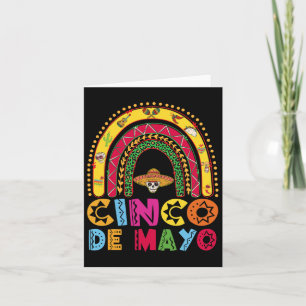 Carte Costume arc-en-ciel de la fête mexicaine Cinco De