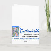 Carte Costume d'anniversaire poulet (Dos)