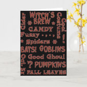 Carte Costume de bonbons d'Halloween 31 oct. orange et n (Fleur jaune)