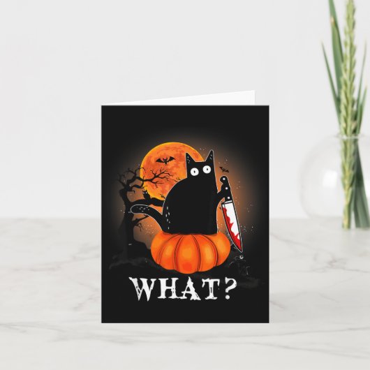 Carte Costume de chat noir effrayant Halloween pour chat (Devant)
