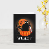 Carte Costume de chat noir effrayant Halloween pour chat (Fleur jaune)