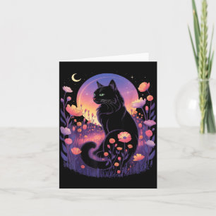 Carte Costume de chat noir Halloween amateur de chat mys
