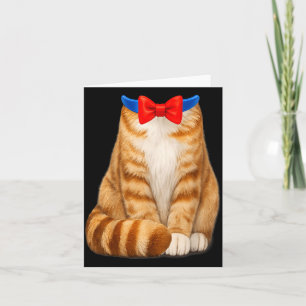 Carte Costume de chat orange nœud papillon tabby mignon