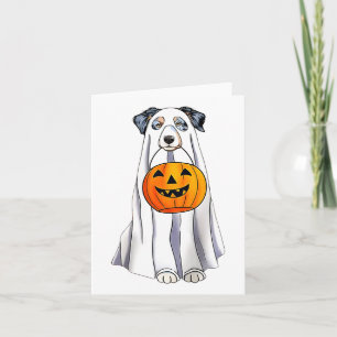 Carte Costume de fantôme drôle d'Halloween pour Berger A