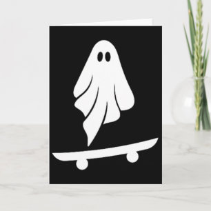 Carte Costume de fantôme paresseux Halloween Funny Skate