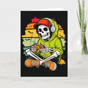 Carte Costume de gamer squelette paresseux Halloween Coo